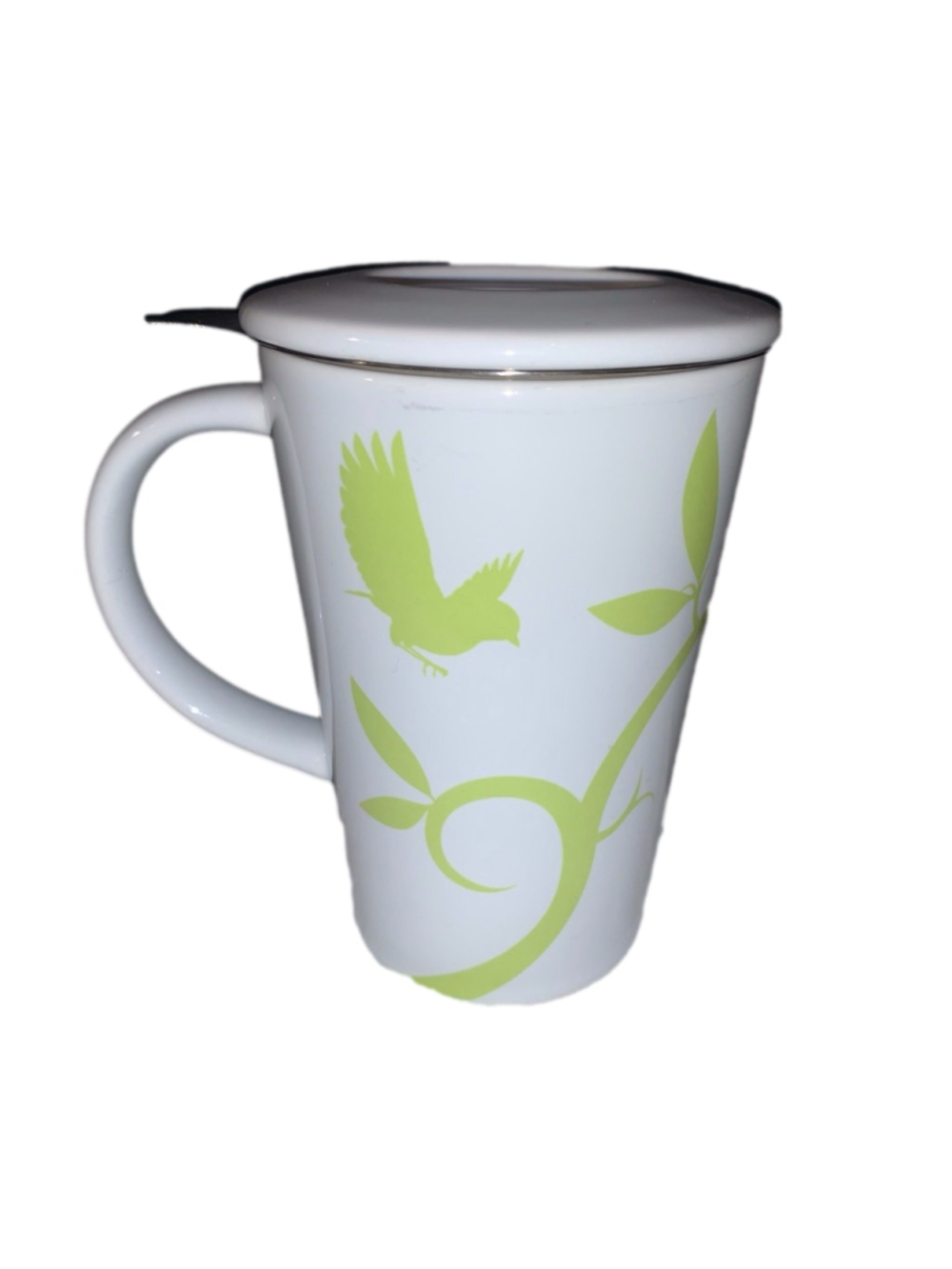 DAVIDsTEA White Lime Green Bird Leaf Tea Mug with Infuser One Size